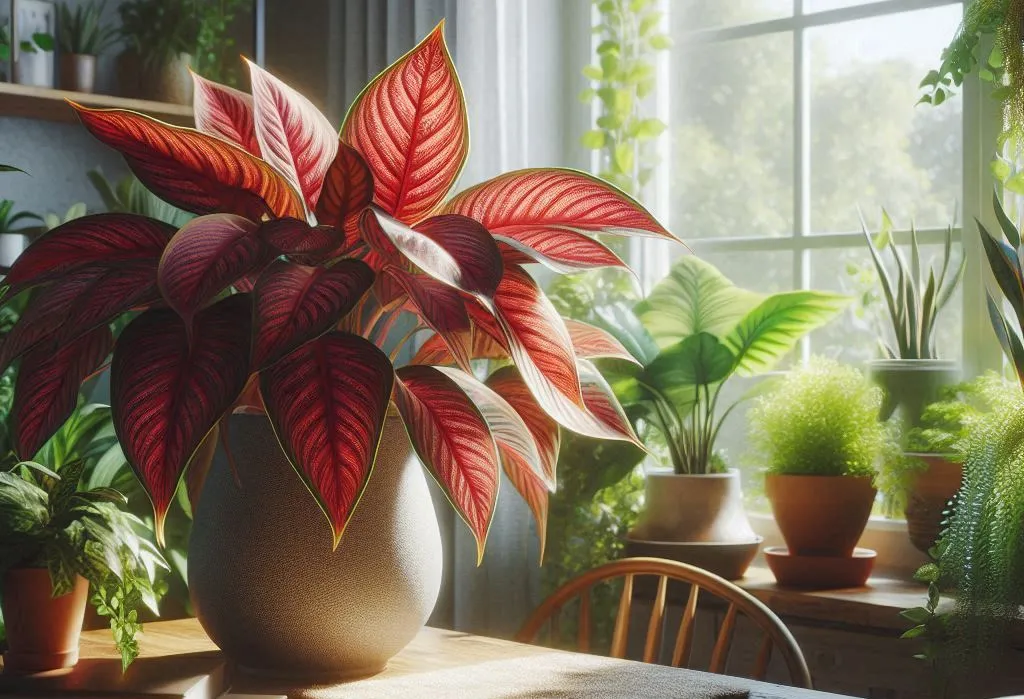 観葉 植物 赤い 葉